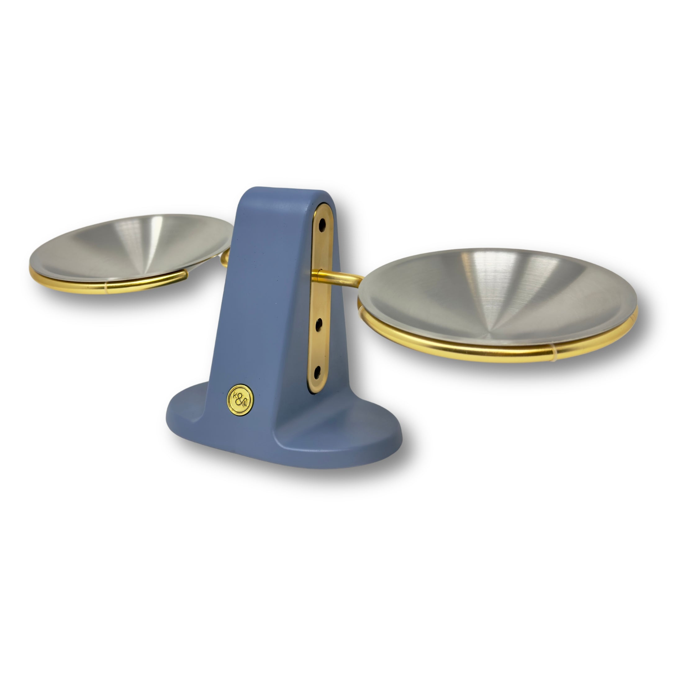 Dine Height Adjustable Cat Food Pigeon Blue and Gold