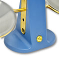 Load image into Gallery viewer, Dine Height Adjustable Cat Food Pigeon Blue and Gold
