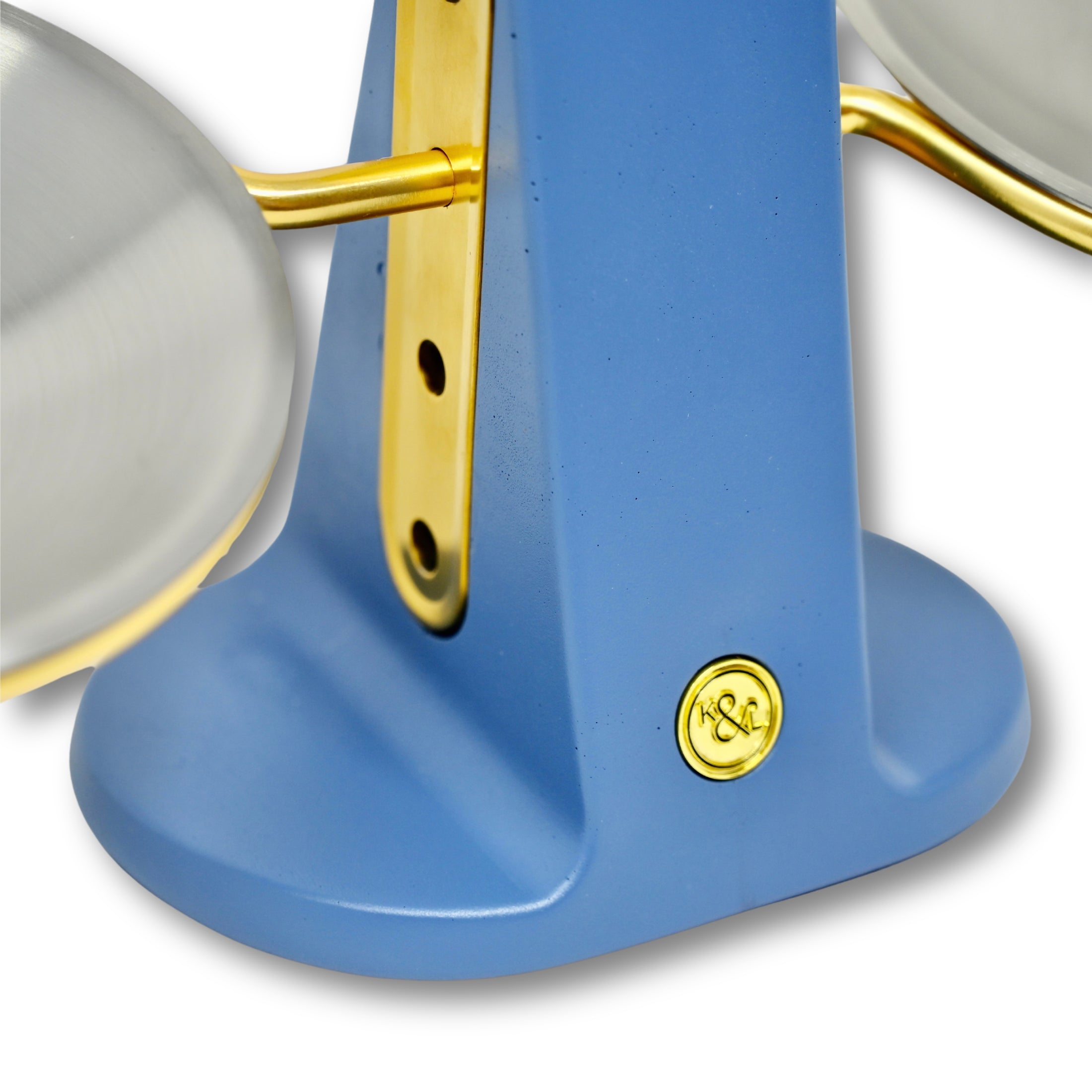 Dine Height Adjustable Cat Food Pigeon Blue and Gold