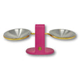 Load image into Gallery viewer, Dine Height Adjustable Cat Food Bowl Magenta and Gold
