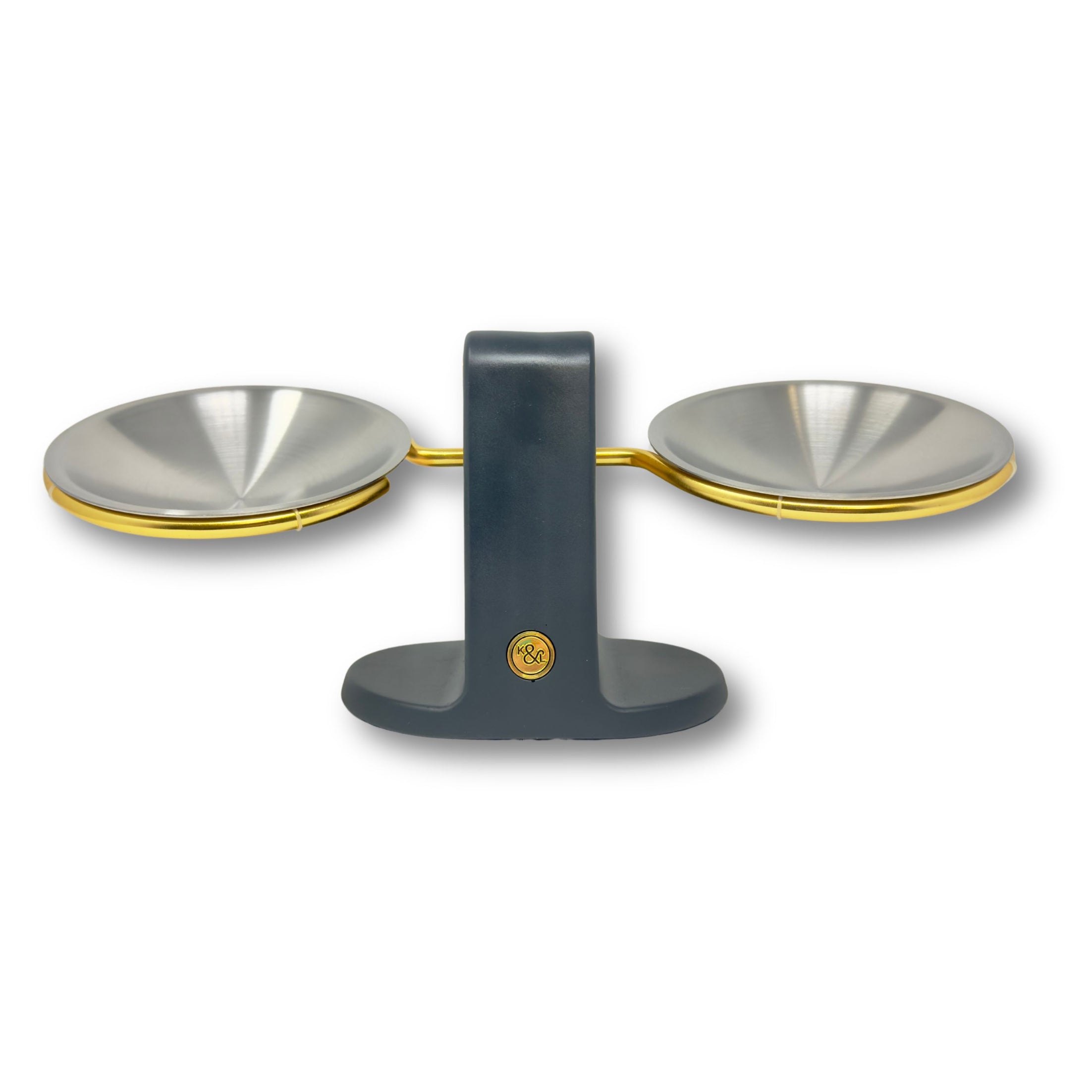 Dine Height Adjustable Cat Food Dark Blue and Gold